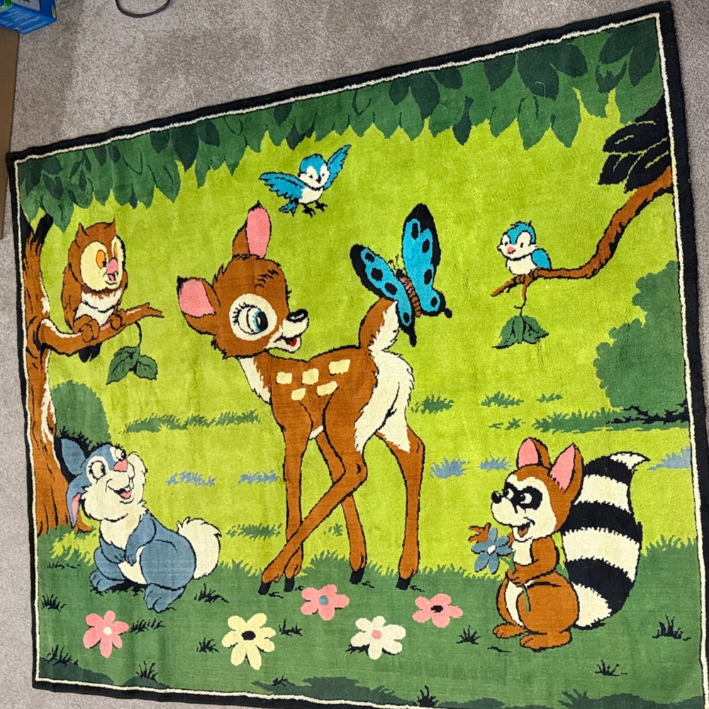 Vintage Rare Disney Bambi Thumper Rug